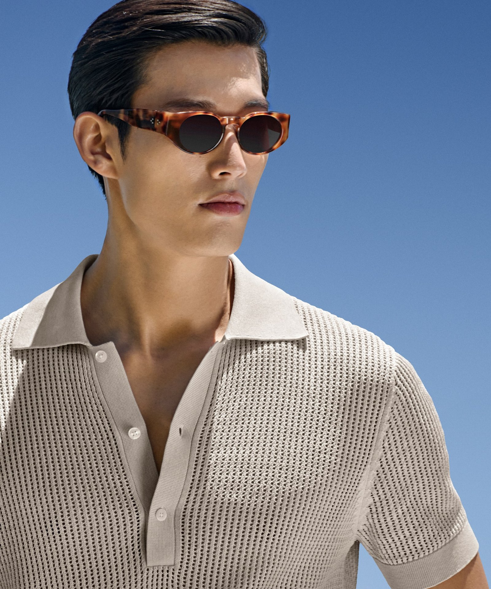 nav-menu-resort-collection Au Noir Stretch Short-Sleeve Polo | Benz Light Blue - Image 1